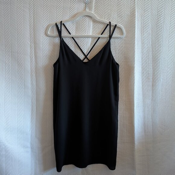 Topshop Black Criss-Cross Back Mini Slip Dress  Size 2 Strappy NWT Cocktail - Picture 6 of 11